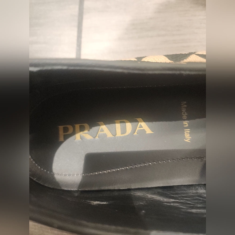 Prada Men's Black and Tan Slip-On Shoes - Picture 6 of 11